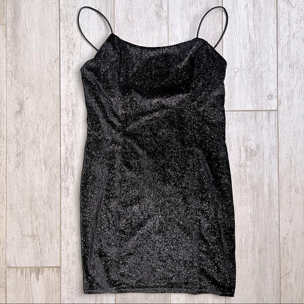 Mind Code Rainbow Sparkle Velour Party Dress Large